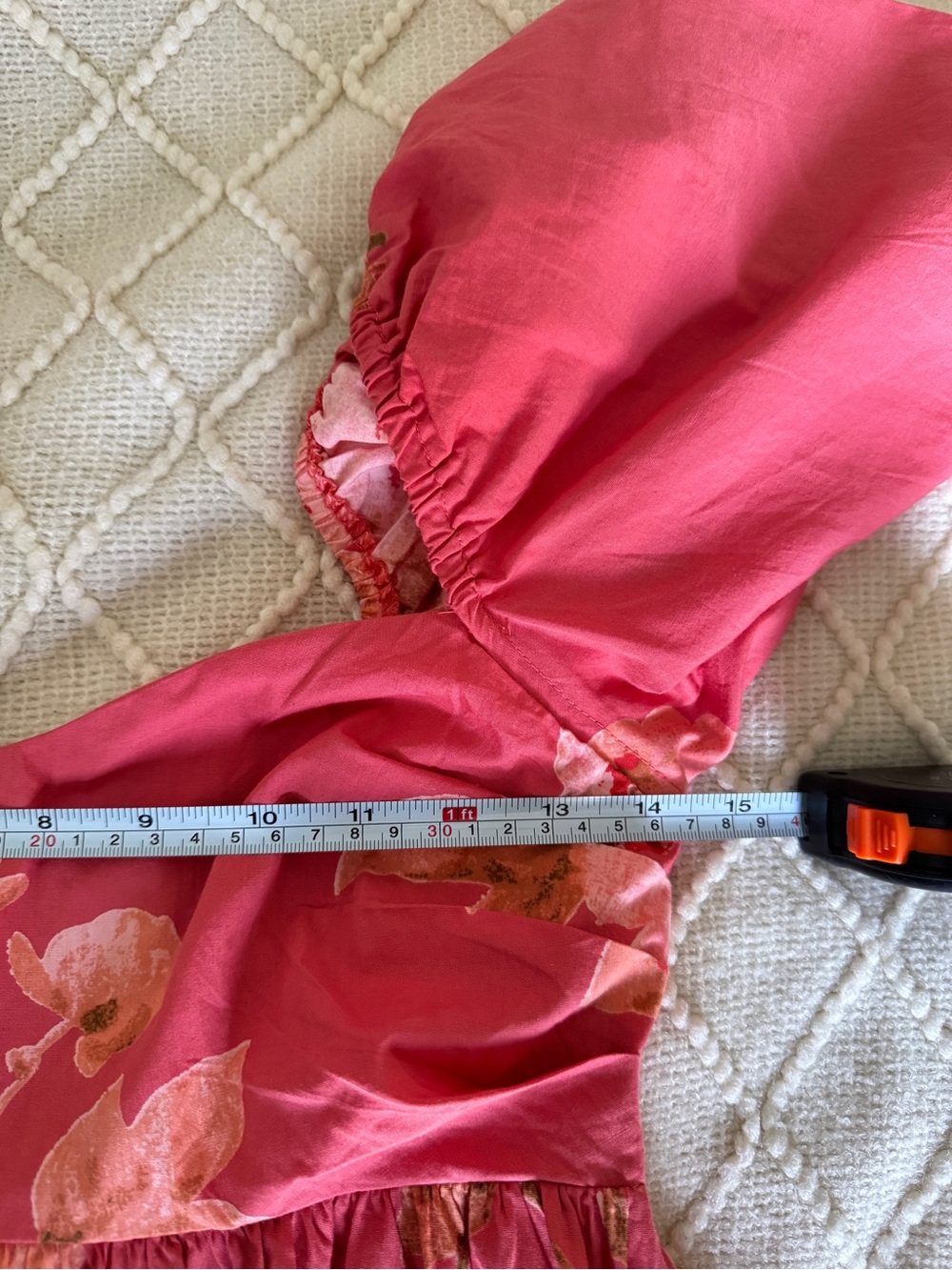 Free People x Revolve Peony Femme Combo Babydoll Mini Dress Floral Puff Sleeve - Picture 13 of 15